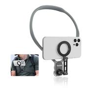 BRDRC Support de téléphone tour de cou (avec sangle de poitrine anti-vibration), support magnétique POV/Vlog pour selfie Magsafe iPhone 16 15 14 13 12 Pro Max Plus, sangle de poitrine pour