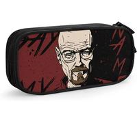 Bre-Aking Bad Movie Étui À Stylos Grande Capacité Étui À Crayons Double Fermeture Éclair Organisateur De Papeterie Sac De Papeterie Sac À Cosmétiques Bleu-Noir