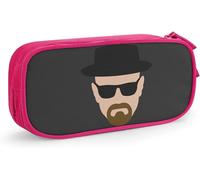 Brea-King Bad Pen Case Grande Capacité Pencase Crayon Double Fermeture Éclair Papeterie Organisateur Papeterie Sac Cosmétique Sac Rose-Rose