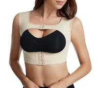 Brea-Mash Corset de lingerie en forme de X pour femme, corset de maintien de la poitrine et du dos, soutien-gorge à boucle avant, ensemble de sous-vêtements pour femme, beige, M