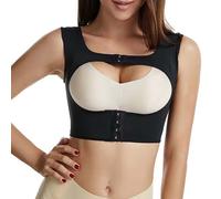 Brea-Mash Corset de lingerie en forme de X pour femme, corset de maintien de la poitrine et du dos, soutien-gorge à boucle avant, ensemble de sous-vêtements pour femme, Noir , M