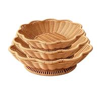 Bread Basket - 8.66x2.36 inches 3 Pieces Hand Woven Fruit Storage Tray | Candy Serving Tray for Home Living Room Bedroom Kitchen Dining Room Entryway Countertop Coffee Table