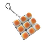 Bread Design Keyboard Fidget Toy, Light Up Relaxation Toy, 6cm/2.36in Clicky Mechanical Switch Keychain with LED Glow, Sensory Stress Relief Tool for Adults Home Office Travel School