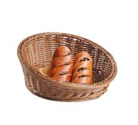 Bread Display Basket - Bread Baskets For Serving, Breadd Storage Basket, Woven Serving Baskett For Breads, Kitchen Slanted Organizer, Imitation Rattan Tray Ffor Vegetables Potatoes Candy Snacks