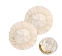 Bread Proofing - Cover Set for Dough Rising | 2 Piece Elastic Cotton Basket Liner with Snug Stretch Fit & Reusable Design for Kitchen Fermentation, Bowl Storage, Use and Home Baking