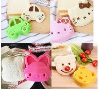 Bread sandwich making mold children's sandwich cookie cutter - DIY cat, bear, cartoon mouse, car shaped cookie cutter children's lunch box bento box boy and girl (4 inches long)