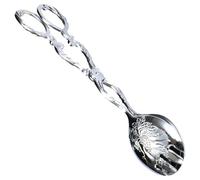 Bread Tongs For Serving | 8.66" Retro Embossed Food To Ngs | Vintage Appetizer & Salad Clip For Kitchen, Catering & Party; Zinc Alloy Decorative Pastry Tongs For Buffets, Weddings & Afternoon Tea