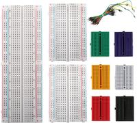 Breadboard Kit Planche À Pain Sans Soudure Avec 1 Pcs 830 Points,2 Pcs Breadboard 400 Points,6 Pcs Mini Breadboard 170 Points Et 65 Fils De Cavalier De Planche À Pain Pour Arduino
