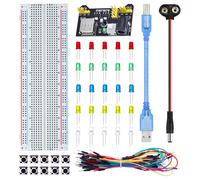 Breadboards Starter Kit for Arduino 830 Count Breadboards Breadboards Breadboards Power Module Jump Cable Multicolour LED Diode Touch Switch USB Cable