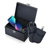 Breadom Faraday Box & 2 Pack Faraday Bag, Keyless Car Key Safe Protector Faraday Pouch RFID Anti-Theft Signal Blocking Cages, Smartphone Electronic Devices Privacy Protection