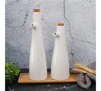 Breadom Pot D'huile d'olive en Porcelaine De Vinaigre en Céramique, Bouteille De Vinaigre De Sauce De Soja, Saucières D'assaisonnement Outils De Cuisine De Cuisine Bouteilles De Stockage()