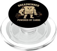 Breadwinner Powered by Carbs Poids de levage de pain drôle Gym PopSockets PopGrip pour MagSafe