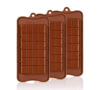 Break Apart Moules à chocolats en silicone pour bonbons, 3 moules à chocolat, anti-adhésifs, réutilisables à faire soi-même, bonbons et barres énergétiques