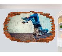 BREAK DANCE DANSEUR AUTOCOLLANTS MURAUX AFFICHES D'ART DÉCALQUES PEINTURES CHAMBRE BUREAU DÉCOR
