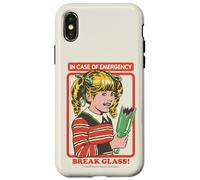Break Glass Sarcastic Retro Vintage Funny Adult Humor Coque pour iPhone X/XS