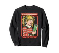 Break Glass Sarcastic Retro Vintage Funny Adult Humor Sweatshirt