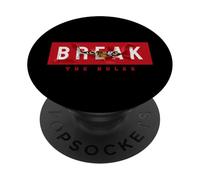 Break The Rules Wild Tiger Quotes Illustration Graphic PopSockets PopGrip Adhésif