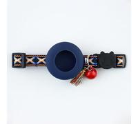 Breakaway Bobo Collier pour chat avec support AirTag, collier réglable avec clochette et pompon, collier de suivi de sécurité anti-perte pour chatons, petits chiens (bleu foncé A, série bleu foncé)