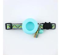 Breakaway - Collier Bobo pour chat avec support AirTag, collier réglable avec clochette et pompon, collier de suivi de sécurité anti-perte pour chatons, petits chiens (bleu ciel A, série bleu ciel)