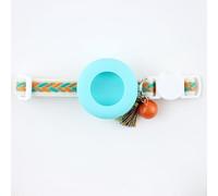 Breakaway - Collier Bobo pour chat avec support AirTag, collier réglable avec clochette et pompon, collier de suivi de sécurité anti-perte pour chatons, petits chiens (bleu ciel, série C, bleu ciel)