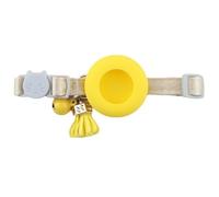 Breakaway - Collier Bobo pour chat avec support AirTag, collier réglable avec clochette et pompon, collier de suivi de sécurité anti-perte pour chatons, petits chiens (jaune B, série jaune)