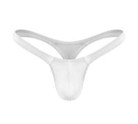 BreakEgg Hommes Sexy G-String String sous-Vêtements Doux Confortable Mens T Retour Mémoires (Blanc,Taille Unique)