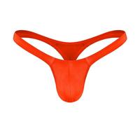 BreakEgg Hommes Sexy G-String String sous-Vêtements Doux Confortable Mens T Retour Mémoires (Orange,Taille Unique)