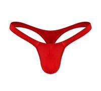 BreakEgg Hommes Sexy G-String String sous-Vêtements Doux Confortable Mens T Retour Mémoires (Rouge,Taille Unique)