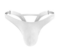 BreakEgg Hommes Sexy Strings sous-Vêtements Boxer Slips Maillots De Bain G-Strings Creux Retour sous-vêtements (Blanc,Taille Unique)