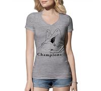 Breakfast of Champions Parody Novel Quote Art Funny Vulcan Pose Fan Gift for Him Her Kurt Vonnegut Literary Humor Gift for Book Lovers Reading Enthusiasts T-Shirt Femme Col en V Gris Size XL