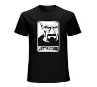 Breaking Bad Angry Walter White Let's Cook Unisex 100% Cotton Short-Sleeve T-Shirts Black XL