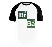 Breaking Bad Br Ba Chemical Symbols T-Shirt De Baseball Blanc pour Hommes Femmes Manches Courtes Unisexe Col Rond White Unisex XXXL