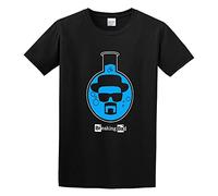 Breaking Bad Men Bad Flask Graphic Unisex 100% Cotton Short-Sleeve T-Shirts Black XXXL