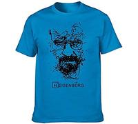 Breaking Bad T Shirts Men's Fashion Crew Neck Short Sleeves Cotton Tops Clothing Blue L