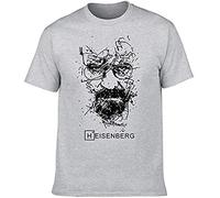 Breaking Bad T Shirts Men's Fashion Crew Neck Short Sleeves Cotton Tops Clothing Grey XL