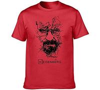 Breaking Bad T Shirts Men's Fashion Crew Neck Short Sleeves Cotton Tops Clothing Red L