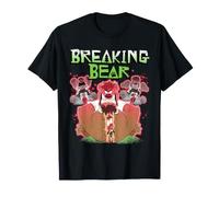 Breaking Bear Angry Attack Collage with Logo Funny Cartoon T-Shirt