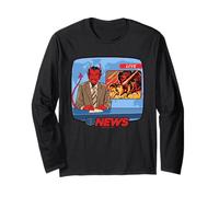 Breaking News Satan Occult Retro Vintage Funny Adult Humor Manche Longue