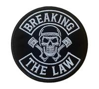 Breaking the Law Écusson thermocollant Heavy Metal Rocker, thermocollant, motif Hardrock, motard, chopper, Outlaws (BTL 5 (9 x 9 cm)