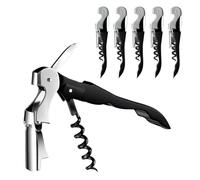 BREANIFULL 6 Pièces Tire Bouchon Sommelier Limonadier Professionnel Ouvre Bouteille de Bière 3 en 1 Couteaux de Sommelier en Acier Inoxydable avec Décapsuleur et Coupe-Capsule pour Bière,Vin