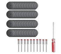 BREANIFULL 60pcs Disques de Coupe pour Dremel, Lame de Coupe pour Accessoires Outils Rotatifs avec 8pcs 3mm Mandrin - pour Bois, Métal, Plastique, Pierre, Verre