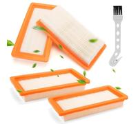 BREANIFULL Lot de 4 filtres de rechange pour aspirateurs multifonctions Kärcher WD6/WD5/WD4/MV4/MV5/MV6 avec 1 petite brosse