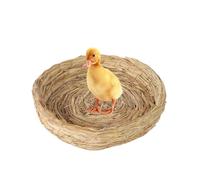Breas de nid d'élevage - panier de paille artisanal, décoration d'habitat de cage, accessoire de perche tissé | Structure du refuge à fond plat, récipient de cabane à nidification, fourniture de litiè