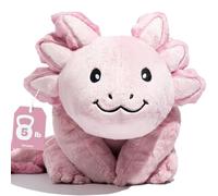 Brease Axolotl rose lesté de 2,3 kg - Grand jouet en peluche doux pour plus de confort, de calme et de détente, compagnon idéal à câliner pour les enfants et les adultes, peluche lourde parfaite pour