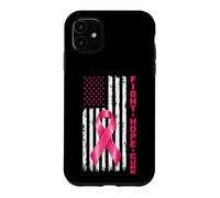 Breast Cancer Awareness Fight Hope Cure US Flag Pink Ribbon Coque pour iPhone 11