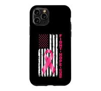 Breast Cancer Awareness Fight Hope Cure US Flag Pink Ribbon Coque pour iPhone 11 Pro