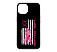 Breast Cancer Awareness Fight Hope Cure US Flag Pink Ribbon Coque pour iPhone 13