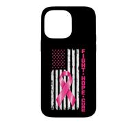 Breast Cancer Awareness Fight Hope Cure US Flag Pink Ribbon Coque pour iPhone 14 Pro Max