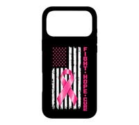 Breast Cancer Awareness Fight Hope Cure US Flag Pink Ribbon Coque pour iPhone 17 Pro Max
