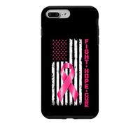 Breast Cancer Awareness Fight Hope Cure US Flag Pink Ribbon Coque pour iPhone 7 Plus/8 Plus